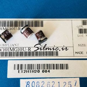 خازن 100 میکرو فاراد 35 ولت ELNA نوع SMD سری RV مینیاتوری LOW ESR