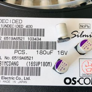 خازن جامد 180 میکرو فاراد 16 ولت SANYO ژاپن نوع OS-CON سری SVP