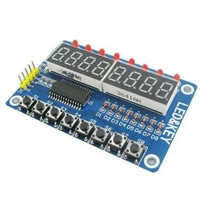 ماژول نمایشگر سون سگمنت 8 رقمی TM1638 با 8 ال ای دی و 8 کلید کنترلی