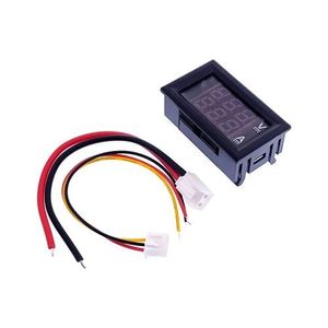 ولت متر و آمپر متر پنلی 10A-100V دو رنگ قرمز و آبی با قابلیت کالیبره ولتاژ