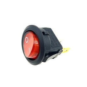 کلید راکر گرد دو حالته 3 پین چراغ دار قطر 23 میلی متر KCD1-2
