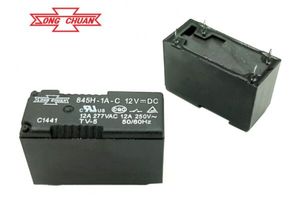 رله 12V مینیاتوری 4 پایه 12A تایوانی مارک SONG CHUAN کد 845H-1A-C