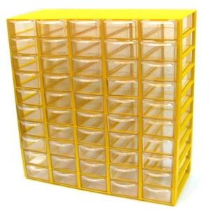 جعبه 50 خانه زرد 5*10 با جدا کننده