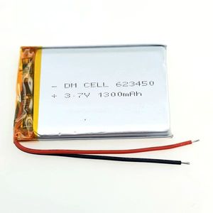 باتری لیتیوم پلیمر 3.7 ولت 1300mAh