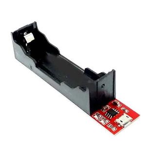 ماژول شارژ باتری لیتیومی 1 آمپر TC4056/TP4056 با Micro USB و جا باتری سایز 18650