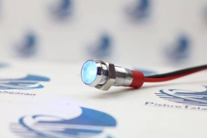 چراغ سیگنال فلزی 12 ولت آبی قطر 6mm