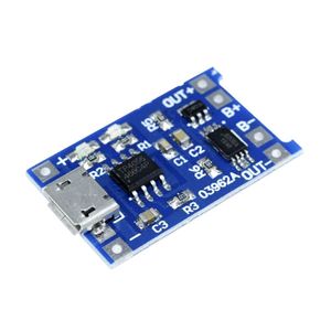 ماژول شارژ باتری لیتیومی TP4056 با محافظ Micro USB