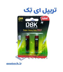 باتری نیم قلمی DBK | کارت 2 عددی | مدل SUPER HEAVY DUTY PRO | سایز  AAA