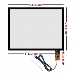 تاچ خازنی 15.1 اینچ با درایور ILI2511 قابلیت اتصال با 6 پین I2C و USB و RS232 مدل STC-15191