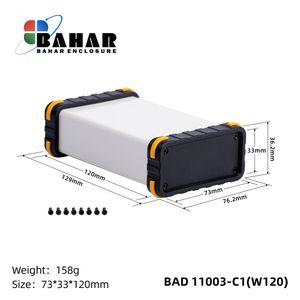 BAD 11003 C1-W120 جعبه آلومینیومی اکسترود پانل پلاستیکی