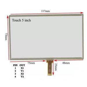 تاچ اسکرین وسط فلت 4پین  5.0 اینچ (کیفیت خوب)Touch 5 inch