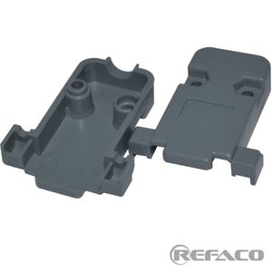 کاور پیچی پلاستیکی 9 پین طوسی REFACO D-SUB PLASTIC HOODS GRAY FOR D-SUB 9PIN 158 DUST COVER 9PIN GREY