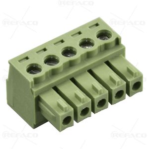 ترمینال فونیکس 3.81 میلی متر 5 پین ماده REFACO TERMINAL PHOENIX 3.81mm 5PIN FEMALE ZBK200R-3.81-05P