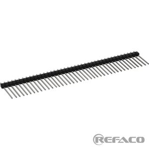 پینهدر 40*1 نری معمولی 21mm صاف REFACO PINHEADER MALE 2.54mm 1*40 HEIHGT 21mm ST PIN HEADER ST 2.54mm 1*40 19mm