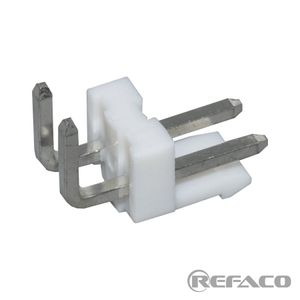 کانکتور پاور قفلدار 2 پین نری رایت REFACO CONNECTOR LOCK POWER 2PIN 3.96mm MALE R/A VH 2AW 90