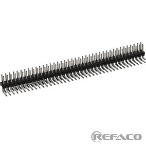 پینهدر 40*2 نری معمولی رایت REFACO PINHEADER MALE 2.54mm 2*40 R/A PIN HEADER R/A 2.54mm 2*40