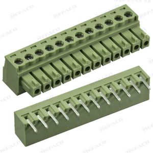 ست کامل ترمینال فونیکس 3.81 میلی متر 12 پین نری رایت REFACO COMPLETE TERMINAL PHOENIX 3.81mm 12PIN MALE R/A TB3.81-12-PRK