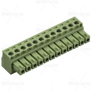 ترمینال فونیکس 3.81 میلی متر 12 پین ماده REFACO TERMINAL PHOENIX 3.81mm 12PIN FEMALE ZBK200R-3.81-12P