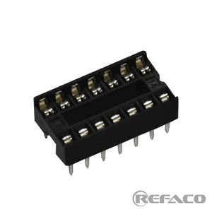 سوکت آی سی باریک 14 پین معمولی CONNFLY IC SOCKET WIDTH 7.62mm 14PIN 2*7 2.54mm DS1009-14AT1NX-2A2