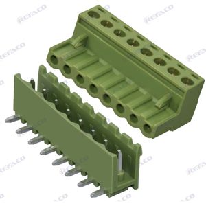 ست کامل ترمینال فونیکس 5.08 میلی متر 8 پین نری رایت KEFA COMPLETE TERMINAL PHOENIX 5.08mm 8PIN MALE R/A TB5.08-08-PRK