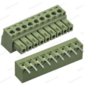 ست کامل ترمینال فونیکس 3.81 میلی متر 9 پین نری رایت REFACO COMPLETE TERMINAL PHOENIX 3.81mm 9PIN MALE R/A TB3.81-09-PRK