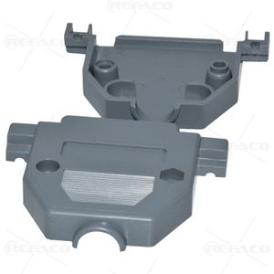 کاور پیچی پلاستیکی 25 پین طوسی REFACO D-SUB PLASTIC HOODS GRAY FOR D-SUB 25PIN 158 DUST COVER 25PIN GREY
