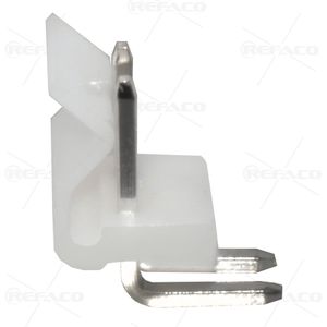 کانکتور پاور معمولی 2 پین نری رایت REFACO CONNECTOR POWER 2PIN 3.96mm MALE R/A 2139 2AW 90
