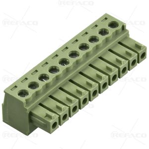 ترمینال فونیکس 3.81 میلی متر 10 پین ماده REFACO TERMINAL PHOENIX 3.81mm 10PIN FEMALE ZBK200R-3.81-10P