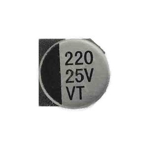 خازن الکترولیت 220uf/25v smd ابعاد 10.5*8