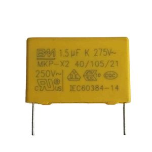 خازن MKP ظرفیت 1.5 میکرو فاراد 275 ولت AC برند BM