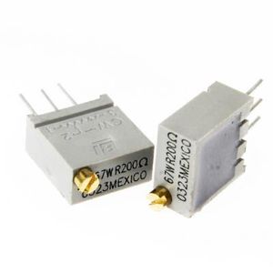 MULTITURN TRIMMING POTENTIOMETER 200OHMS GRAY