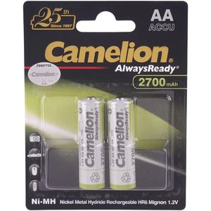 باتری دوتایی قلمی شارژی Camelion AlwaysReady NI-MH HR6 2700mAh