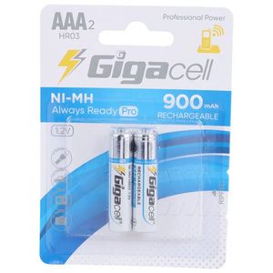 باتری دوتایی نیم قلمی شارژی Gigacell NI-MH HR03 AAA 900mAh