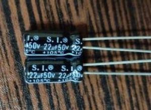 S.I. 50V 22uF – خازن الکترولیت، 50 ولت، 22 میکروفاراد