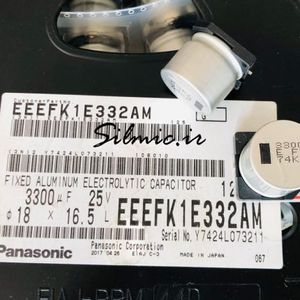 خازن های فای 3300 میکرو فاراد 25 ولت Panasonic سری FK و Low impedance