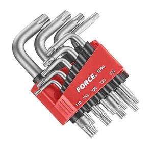 سری 9 عددی آچار آلن ستاره ای کوتاه فورس مدل 5098 FORCE