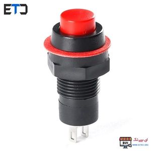 کلید فشاری مهره خور 2 پایه 10mm – DS211 قرمز