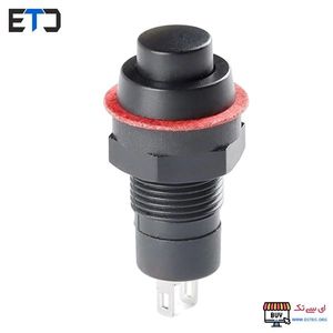 کلید فشاری مهره خور 2 پایه 10mm – DS211 مشکی