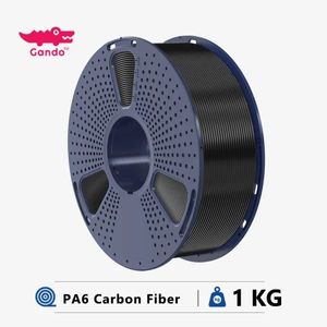 فیلامنت پلی آمید شش فیبر کربن (PA6 Carbon Fiber) رنگ مشکی قطر 1٫75 وزن یک کیلویی برند گاندو