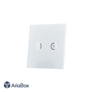 شیشه دو پل سفید کلید هوشمند GL2-A1P2 با ابعاد 2×86×86 میلی متر