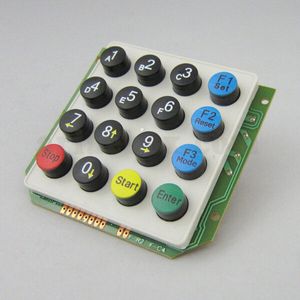 کیپد گرد پلاستیکی 4×4 انگلیسی مدل PC5 با ابعاد 78×83 میلی متر