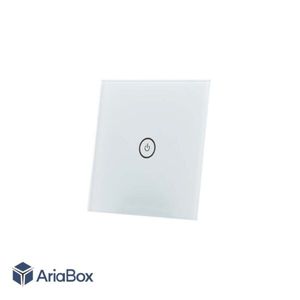شیشه تک پل سفید کلید هوشمند GL2-A1P1 با ابعاد 2×86×86 میلی متر