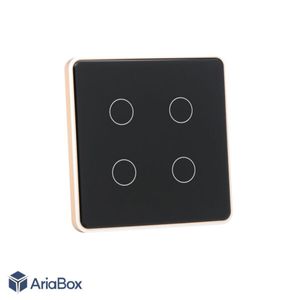 باکس کلید هوشمند چهار پل مشکی با فریم فلزی S904-A2P4 Alu با ابعاد 35×86×86 میلی متر