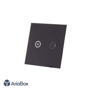 شیشه دو پل مشکی کلید هوشمند GL2-A2P2 با ابعاد 2×86×86 میلی متر