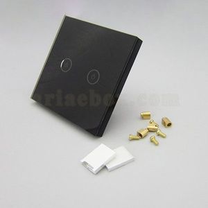 کلید هوشمند UK دو پل مشکی S901-A2P2 با ابعاد 35×86×86 میلی متر