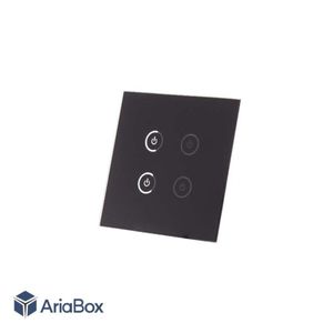 شیشه چهار پل مشکی کلید هوشمند GL2-A2P4 با ابعاد 2×86×86 میلی متر