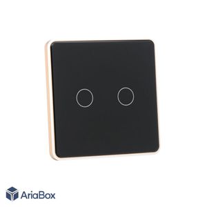 باکس کلید هوشمند دو پل مشکی با فریم فلزی S904-A2P2 Alu با ابعاد 35×86×86 میلی متر