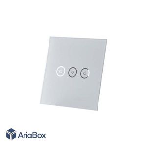 شیشه سه پل نقره ای کلید هوشمند GL2-SP3 با ابعاد 2×86×86 میلی متر