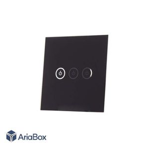 شیشه سه پل مشکی کلید هوشمند GL2-A2P3 با ابعاد 2×86×86 میلی متر
