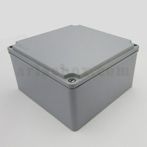 جعبه ضدآب فلزی آلومینیومی مربعی AW603-A1 با ابعاد 90×164×164 میلی متر